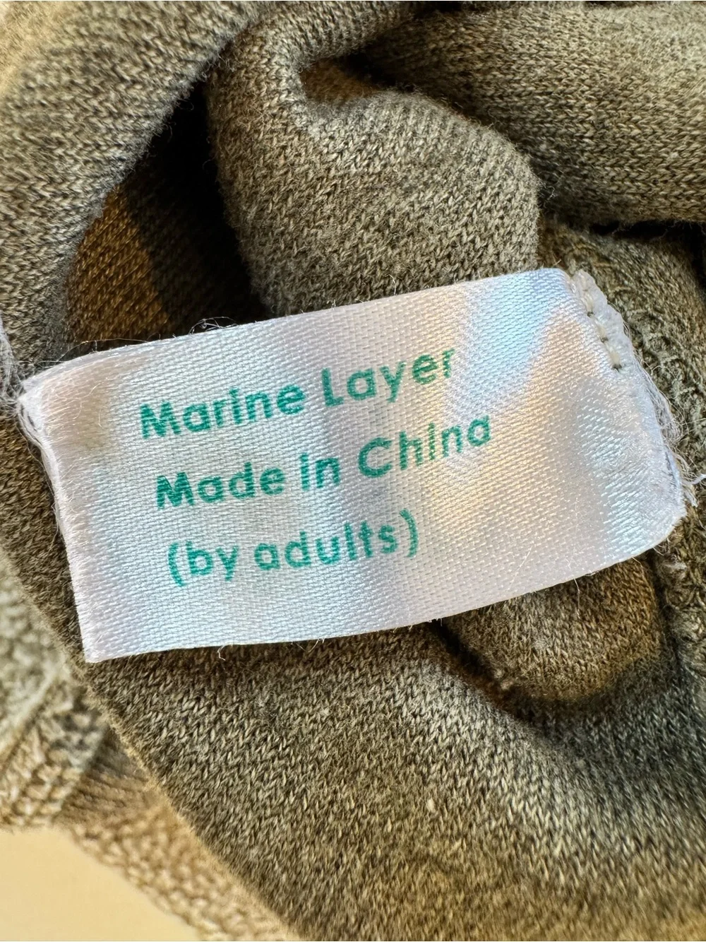 Marine Layer Fleece Out Crew Sweatshirt Men’s XL Muted Green